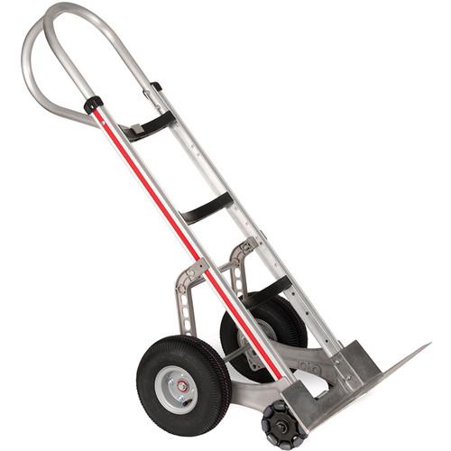 Magliner Curved-Back Hand Truck with Triple-Row Multidirectional Wheels
