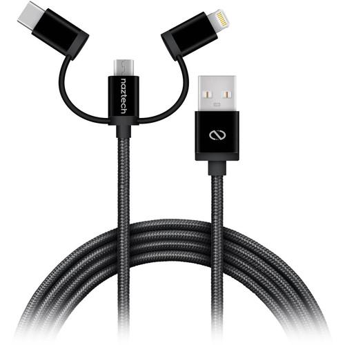 Naztech Braided 3-in-1 Hybrid USB Cable