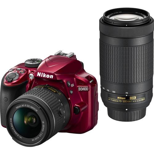 Nikon D3400 DSLR Camera with 18-55mm and 70-300mm Lenses