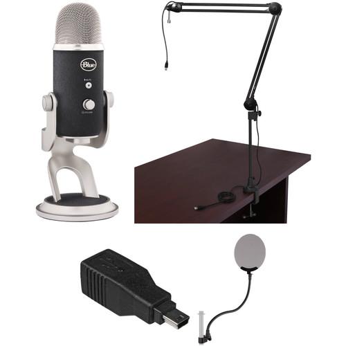 Blue Yeti Pro Microphone with Broadcast Arm and Pop Filter Kit