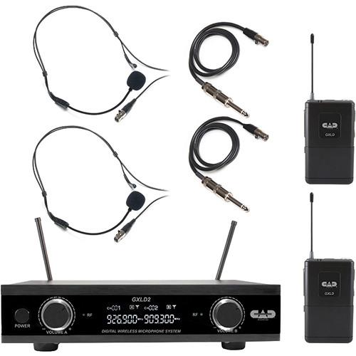 CAD GXLD2BB Digital Dual-Channel Wireless Microphone System with Two Bodypack Transmitters