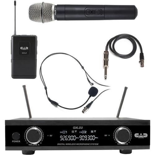 CAD GXLD2HB Digital Dual-Channel Wireless Microphone System with Handheld and Bodypack Transmitters