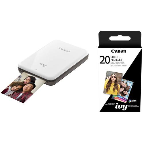 Canon IVY Mini Mobile Photo Printer with 2 x 3" ZINK Photo Paper Pack