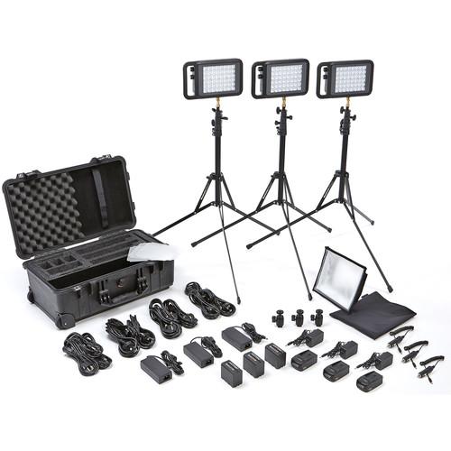 Litepanels Lykos Bi-Color Flight Kit with Battery Bundle with UK AC Adapter