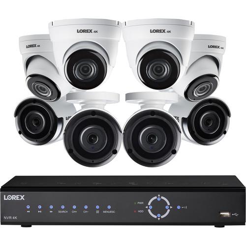 Lorex 8-Channel 4K UHD NVR with 3TB HDD, 4 4K Night Vision Bullet Cameras & 4 4K Night Vision Dome Cameras