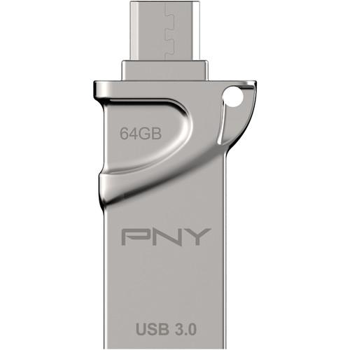 PNY Technologies 64GB Duo Link OTG USB 3.0 Flash Drive for Android