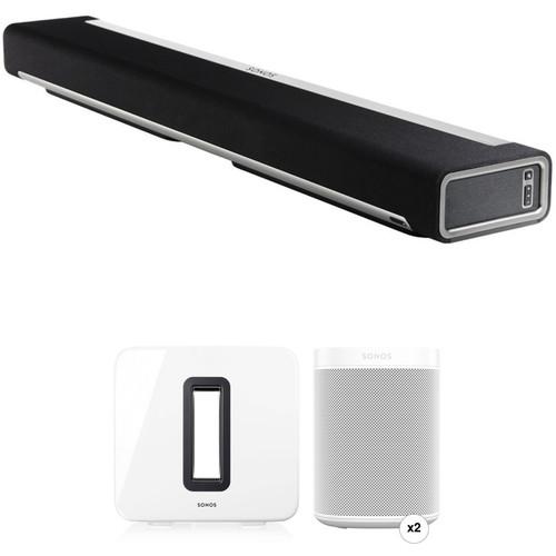 Sonos PLAYBAR Wireless Soundbar, Wireless Speaker Pair, and Wireless Subwoofer Kit
