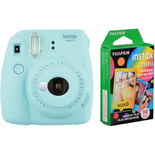 FUJIFILM INSTAX Mini 9 Instant Film Camera with Rainbow Instant Film Kit