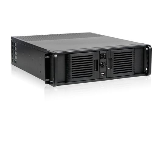 iStarUSA D-300-PFS Chassis with Front-Mounted ATX Power Supply & BPN-DE230SS-BLUE Trayless Hot-Swap Drives Cage