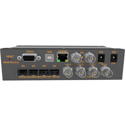 Matrix Switch 4 SFP Input 4 BNC Output 3G-SDI Mini Switcher With Button Panel Fiber Or Other SFP Modules Not Incl