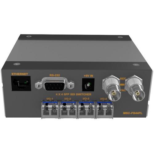 Matrix Switch 4X4 Fiber Optic 3G-SDI Mini Switcher With Button Panel