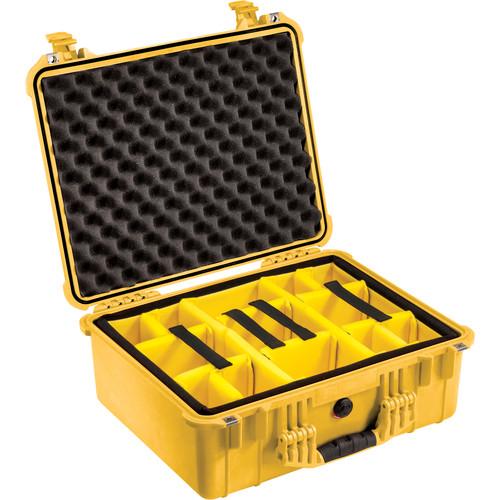 Pelican 1554 Waterproof 1550 Case with Yellow and Black Divider Set