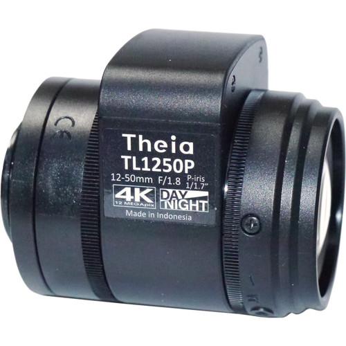 Theia Technologies 12-50mm CS-Mount 4K Telephoto P-Iris Varifocal Lens with Motorized Zoom, Focus, and Iris