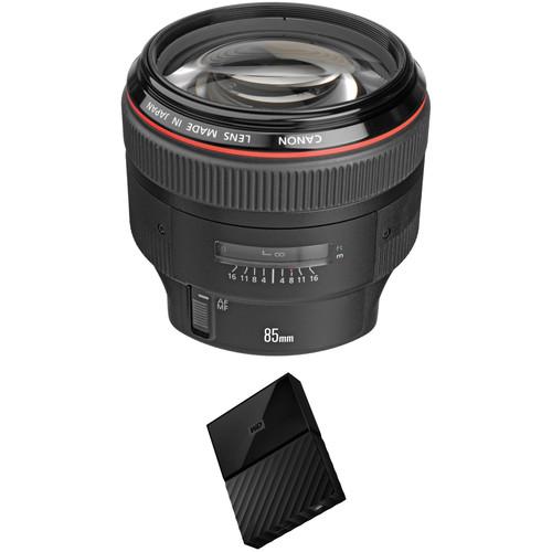 Canon EF 85mm f 1.2L II USM Lens with External Hard Drive Kit