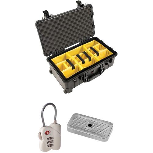 Pelican 1510 Case with Yellow and Black Divider Set, TSA Lock, Desiccant Gel
