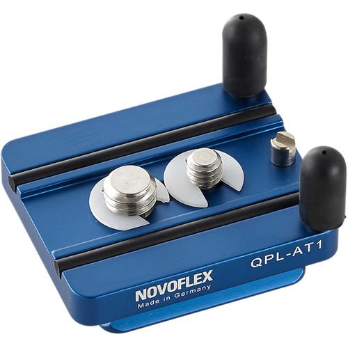 Novoflex QPL-AT1 Arca-Type Quick Release Plate for Q=Base System, 2" Long - with 1 4-20" & 3 8" Screw, Video Pin and Adjustable Anti-Twist Pins