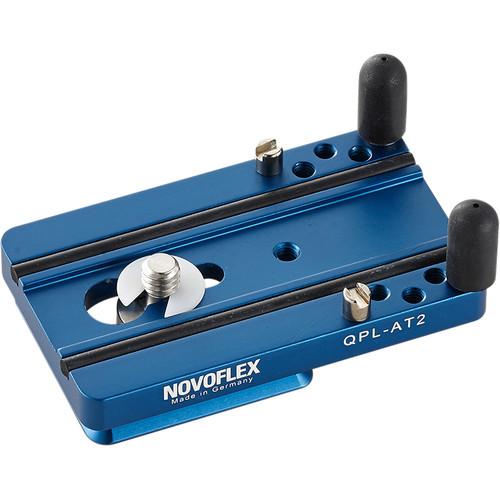 Novoflex QPL-AT2 Arca-Type Quick Release Plate for Q-Base System, 2.8" Long - with 1 4-20" & 3 8" Screw, Video Pin and Adjustable Anti-Twist Pins