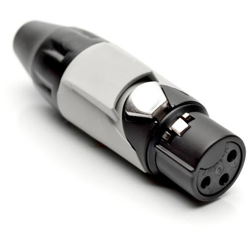 Amphenol AX3FB8M-AU 3-Pole Female XLR Connector with Gold Contacts and Black Finish