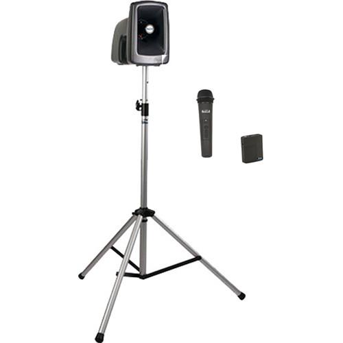 Anchor Audio MEGA-BP2-BB MegaVox 2 PA with Stand, and Wireless Handheld Bodypack Lapel Headset Mic Kit