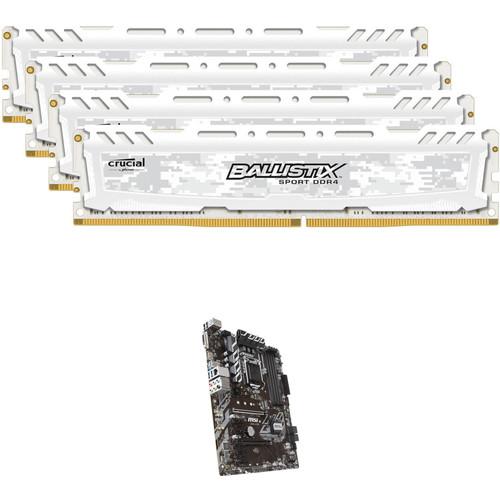 Ballistix 64GB Sport LT DDR4 Memory & MSI B360-A Pro LGA 1151 ATX Motherboard Kit