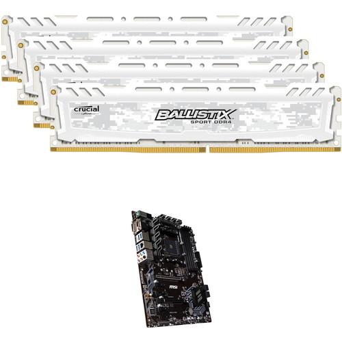Ballistix 64GB Sport LT DDR4 Memory & MSI B450-A PRO AM4 ATX Motherboard Kit