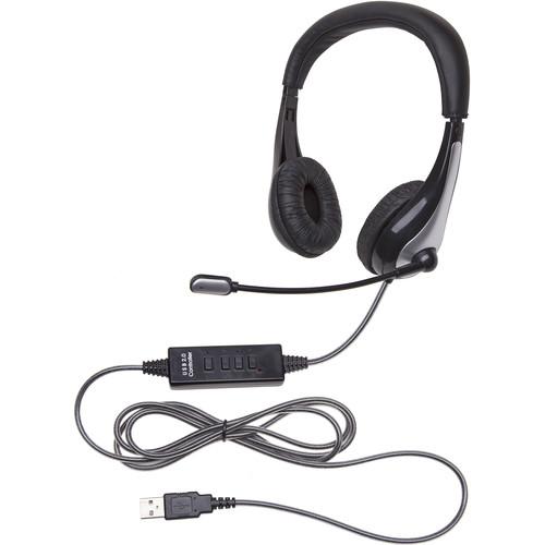 Califone NeoTech Headset, PVC-Jacketed Cord, USB Plug, Noise-Reducing, Goosenecked Unidirectional Microphone
