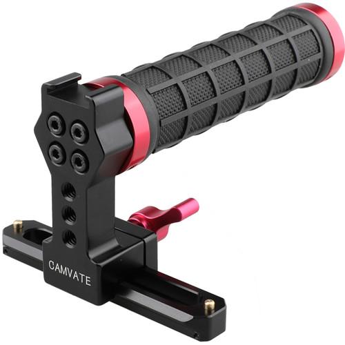 CAMVATE Quick Release Black Rubber Grip Handle with 100mm NATO Rail
