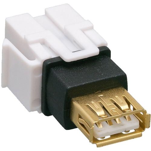 Comprehensive Keystone Jack Feedthrough Module USB 2.0 Type-A Female to USB Type-A Female Adapter
