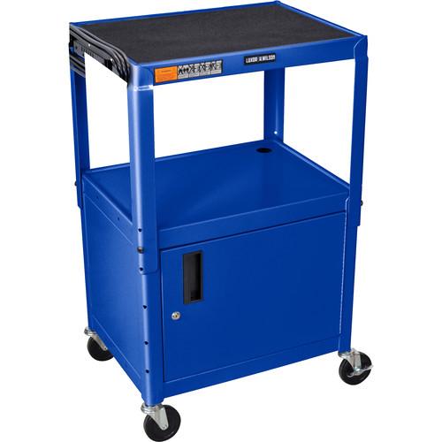 Luxor Adjustable Height Steel A V Cart With Cabinet