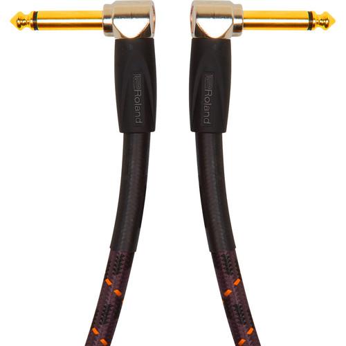 Roland Gold Series 1 4" Right-Angle Plug to 1 4" Right-Angle Plug Instrument Cable