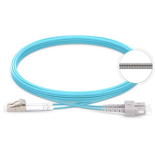 TechLogix Networx OM4 3.0mm Duplex Multimode Armored Premade Cable with LC to SC Connectors
