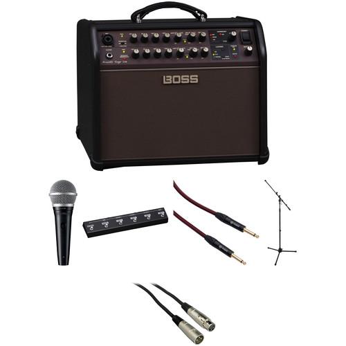 BOSS ACS Live 60W Combo Amp Kit with Shure Microphone and More