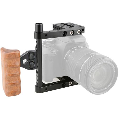 CAMVATE Camera Cage with Wood Handle for Select DSLRs