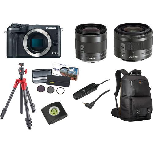 Canon EOS M6 Mirrorless Digital Camera with 11-22mm and 15-45mm Lenses Landscape Kit