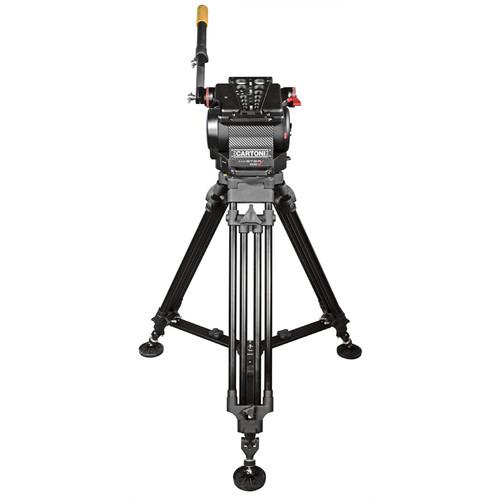Cartoni Master 65 Head Complete, 1 Stage Alminum Studio Tripod, Ground Spreader