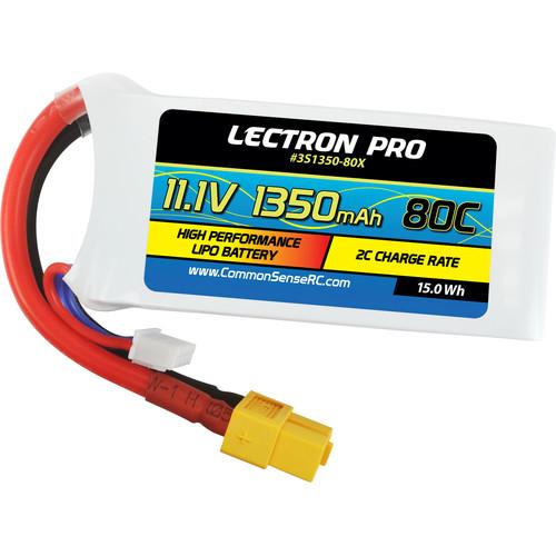 Common Sense RC Lectron Pro 1350mAh 80C LiPo Battery with XT60 Connector for FPV Racers