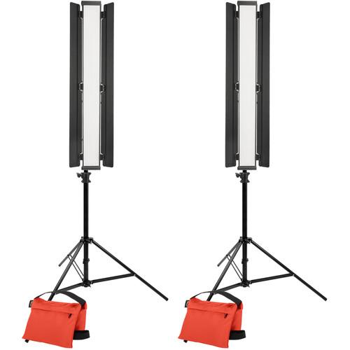 Genaray Key and Fill Lighting 36" Soft Strip 2-Light Standard Kit with Light Stands