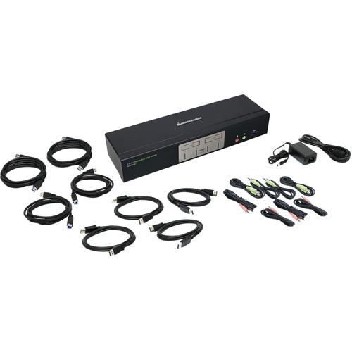 IOGEAR 4-Port 4K DisplayPort KVMP Switch with Dual Video Out & RS-232