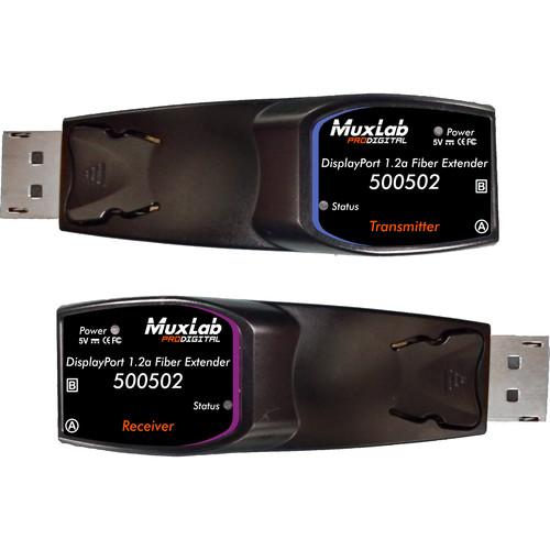 MuxLab DisplayPort 1.2a WQUXGA Fiber Extender Kit