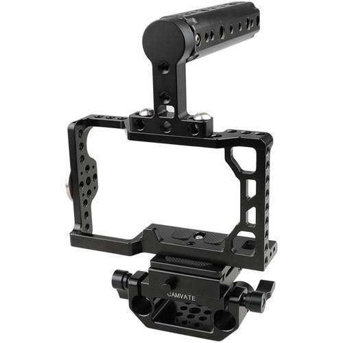 CAMVATE Camera Cage with Cheese Handle, ARRI Rosette & QR Baseplate for Sony a6500