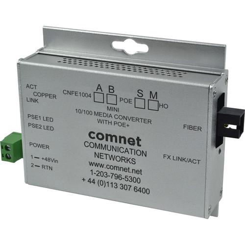 COMNET Single Mode 100 Mbps Media Converter with 48V POE