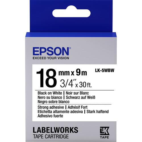 Epson LabelWorks Strong Adhesive LK Tape Black on White Cartridge