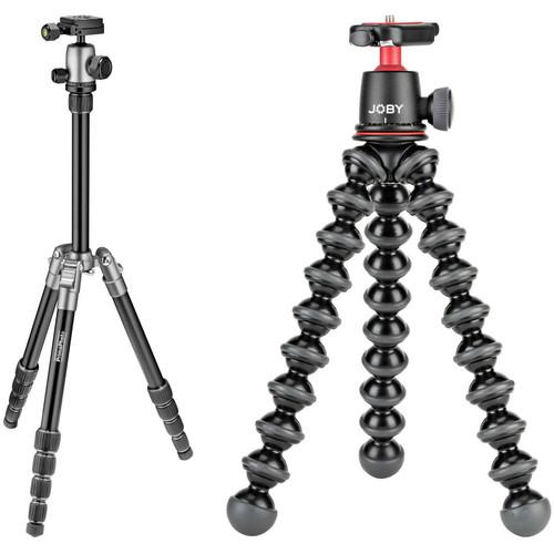 Joby GorillaPod 3K Flexible Mini-Tripod with Ball Head and Prima Photo Small Travel Tripod Kit