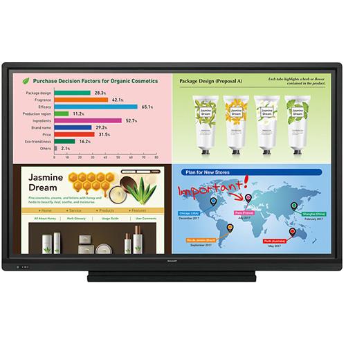 Sharp PN-L703WA Aquos Board Premium Collaboration Bundle Includes SF-650 Peerless Wall Mount