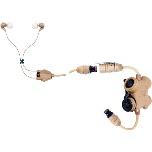 Silynx Communications Clarus XPR, Clarus Control Box, Fixed Dual In-Ear Headset with In-Ear Mic, QDC Radio Lead