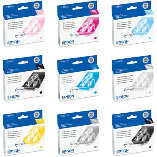 Epson Set of Nine Ink Cartridges for Stylus Photo R2400 Printer