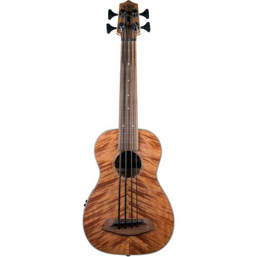 KALA UBASS-EM-FL Exotic Mahogany Fretless Acoustic-Electric U-Bass with Padded Gig Bag