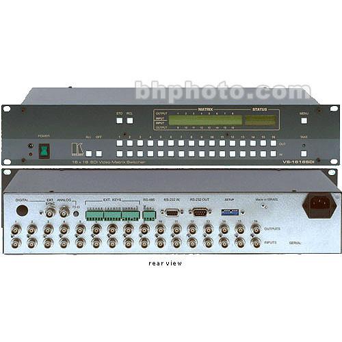 Kramer VS-1616SDI 16x16 SDI Vertical Interval Matrix Switcher, SMPTE 259M, RS-232, Rackmountable
