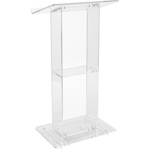 Oklahoma Sound 401S Lectern - Clear Acrylic, Shelf, Plexiglas