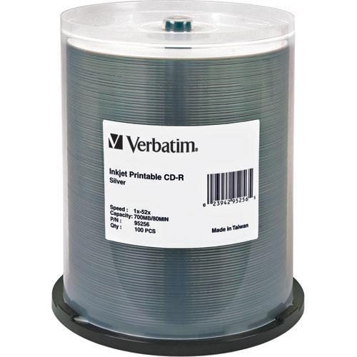 Verbatim CD-R 700MB 52x Write Once Silver Inkjet Printable Recordable Compact Disc